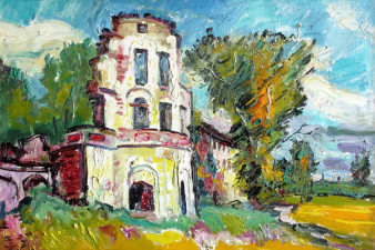 Развалины церкви Рождества Богородицы в Тотьме. 2006. Холст, масло. 61,5х90,5